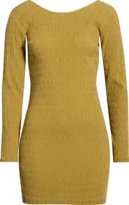 Billabong Dream Life Long Sleeve Pucker Knit Minidress