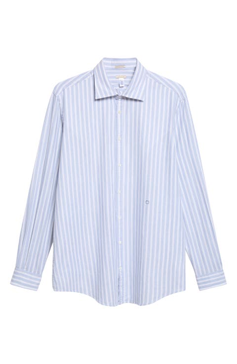 Genova Stripe Cotton Button-Up Shirt