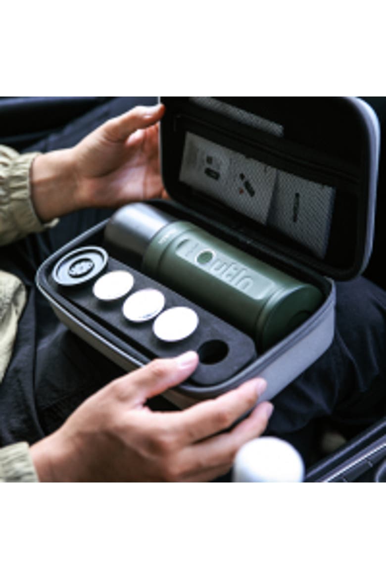 Nano Portable Electric Espresso Machine Travel Kit, Alternate, color, Forest Green