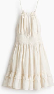 H&M Flared-skirt Linen-blend Dress