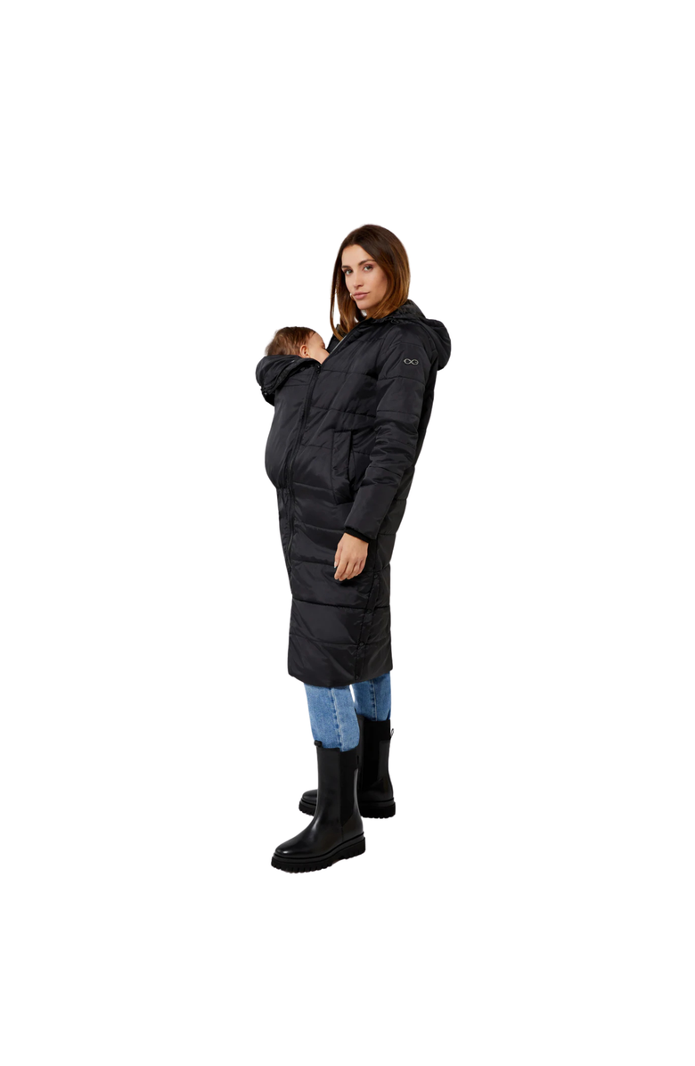 Modern Eternity Maternity Penelope - 3in1 Long Puffer maternity Coat, Alternate, color, Black