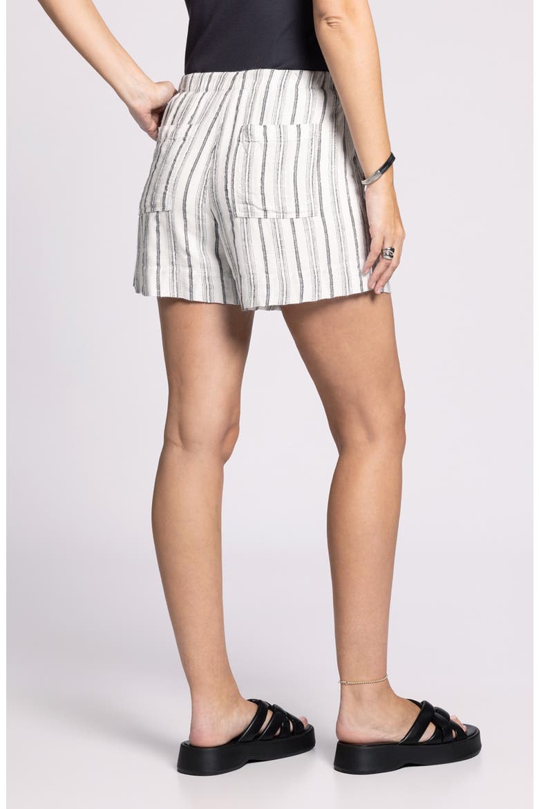 Jane Stripe Drawstring Shorts, Alternate, color, WHITE BLACK