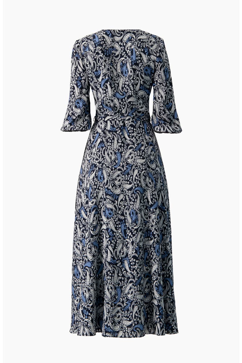 Paisley V-Neck Maxi Dress, Alternate, color, Navy Blue