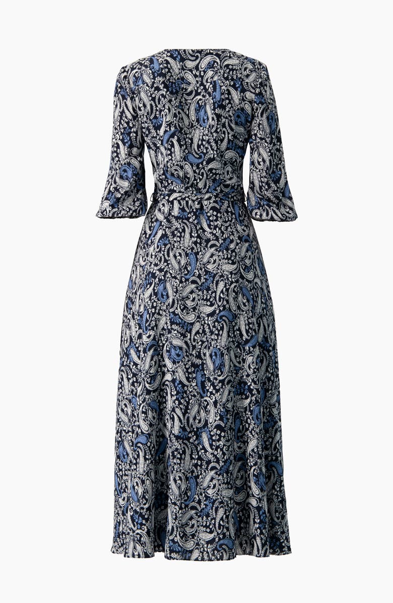 IVONNE Paisley V-Neck Maxi Dress, Alternate, color, Navy Blue