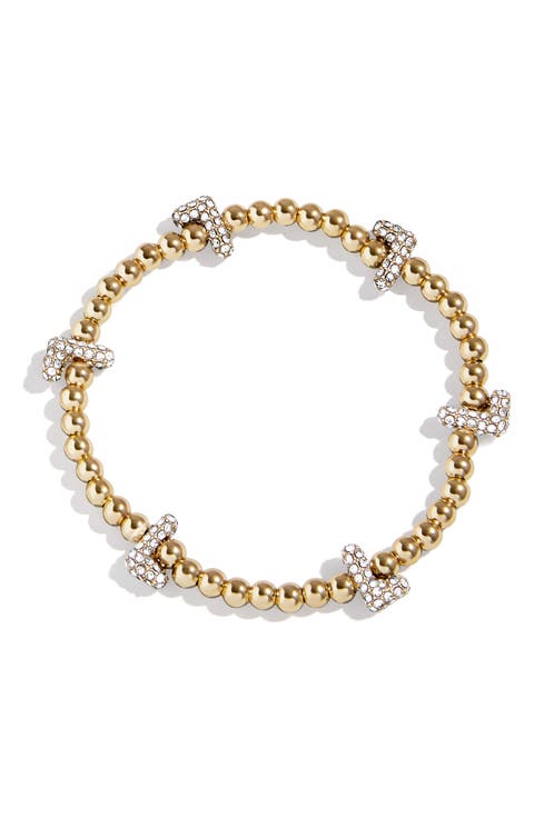 Pavé Pisa Station Beaded Bracelet