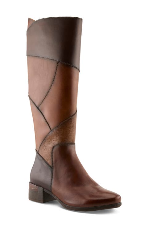 Patchwork Knee High Boot (Women)