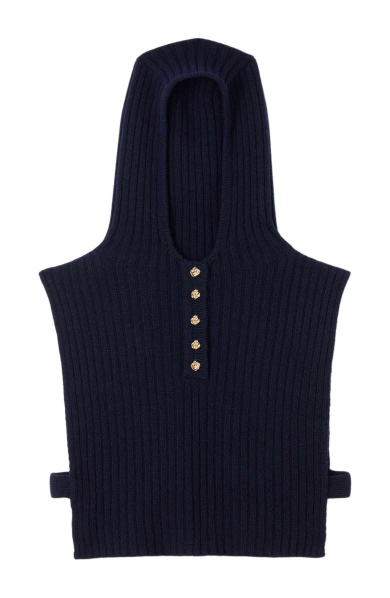 SANDRO Wool hooded sweater collar, Main, color, Navy Blue