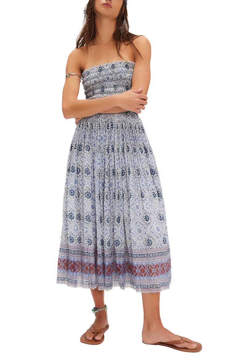 Ravenna Tie Dye Gauze Maxi Skirt, Alternate, color, BLUEBIRD COMBO