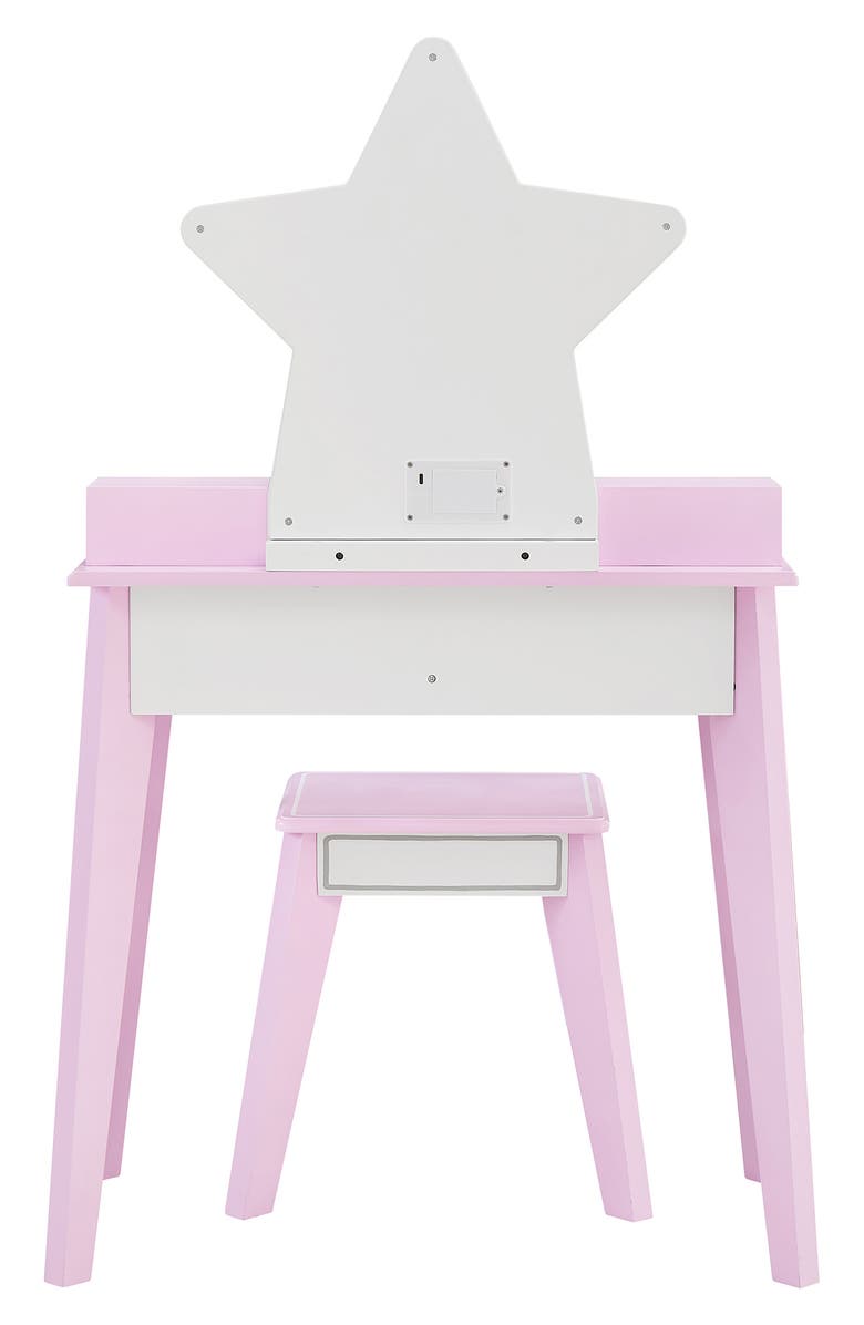 Teamson Kids Fantasy Fields Little Princess Star Vanity Playset with LED Mirror, Alternate, color, Pink