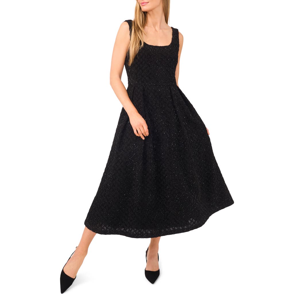 Ted Baker Sequin Grid Midi Dress In Black
