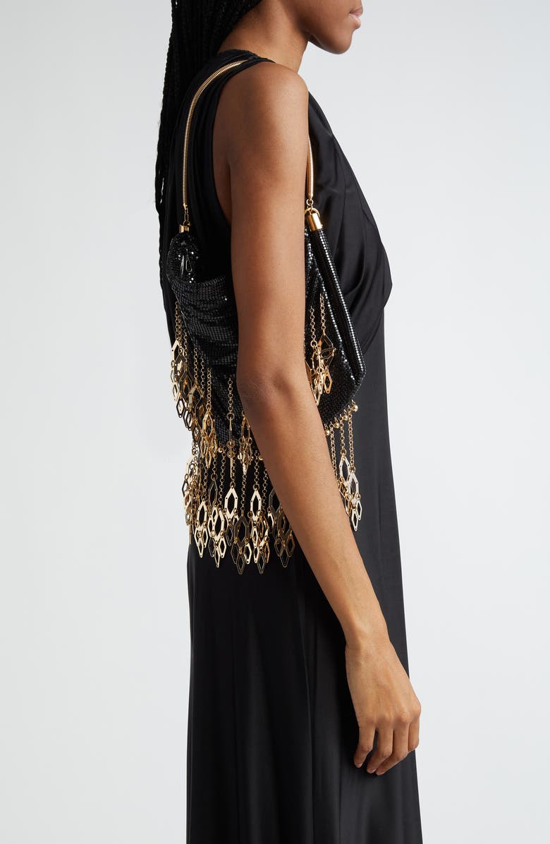 Rabanne Fringe Metal Mesh Shoulder Bag, Alternate, color,
