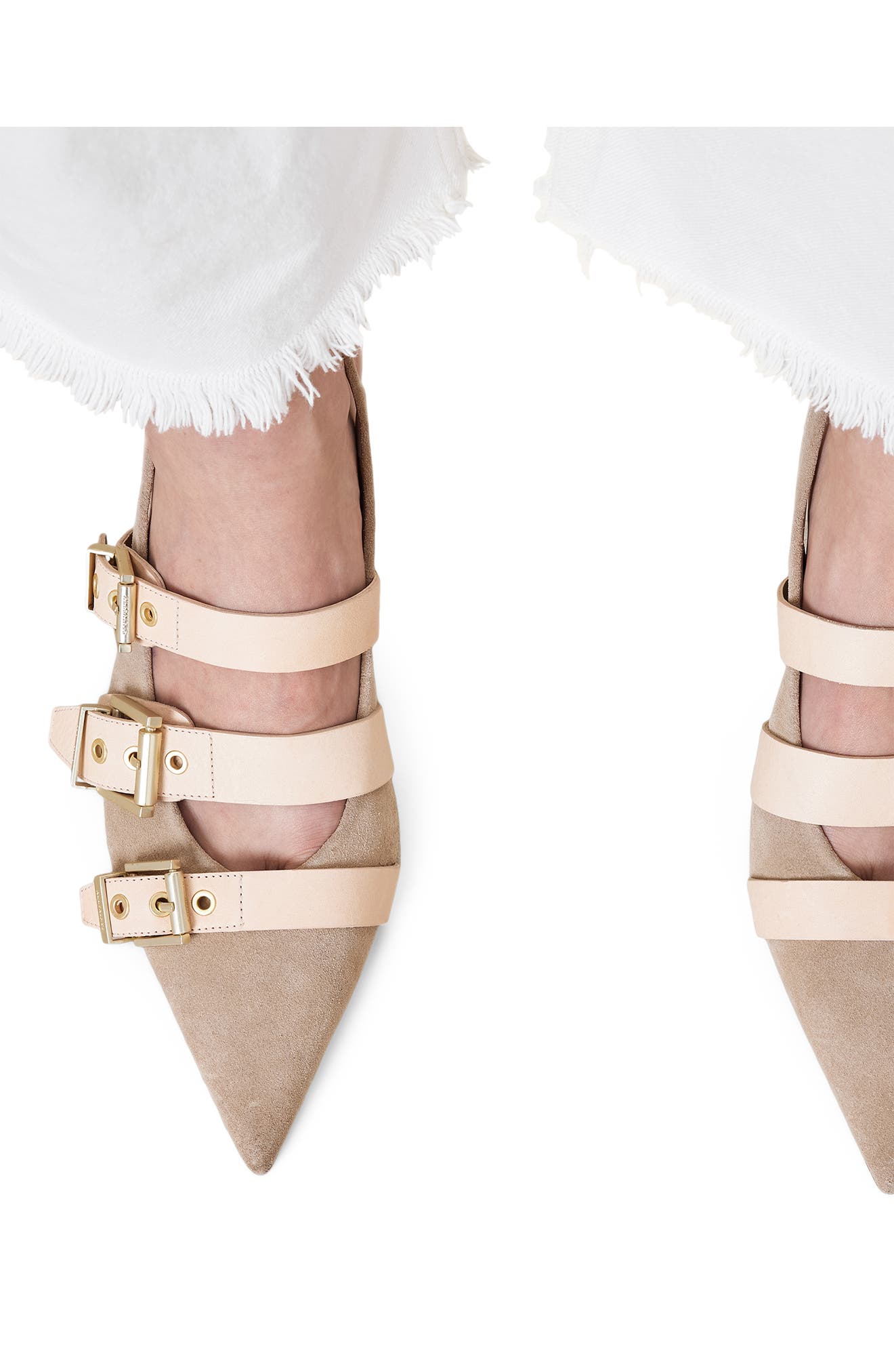 AllSaints Vivian Slingback Pointed Toe Pump, Alternate, color, Sand Brown