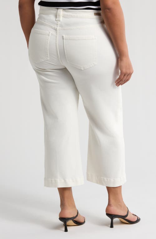 Liverpool Los Angeles Stride Patch Pocket Crop Wide Leg Jeans In Bone White