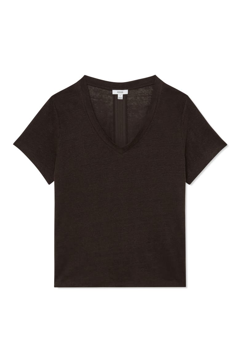 Lola Linen T-Shirt, Alternate, color, CHOCOLATE BROWN