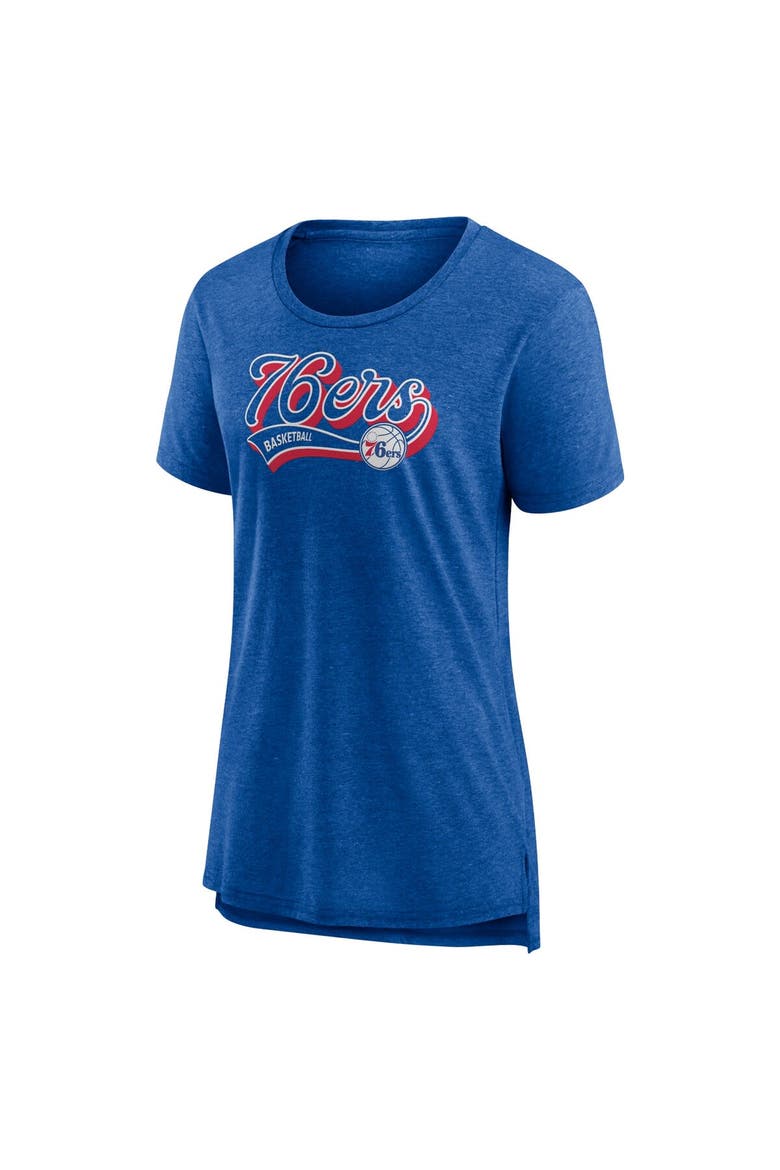 Women's Fanatics Branded Heather Royal Philadelphia 76ers League Leader Tri-Blend T-Shirt, Alternate, color, Heather Royal