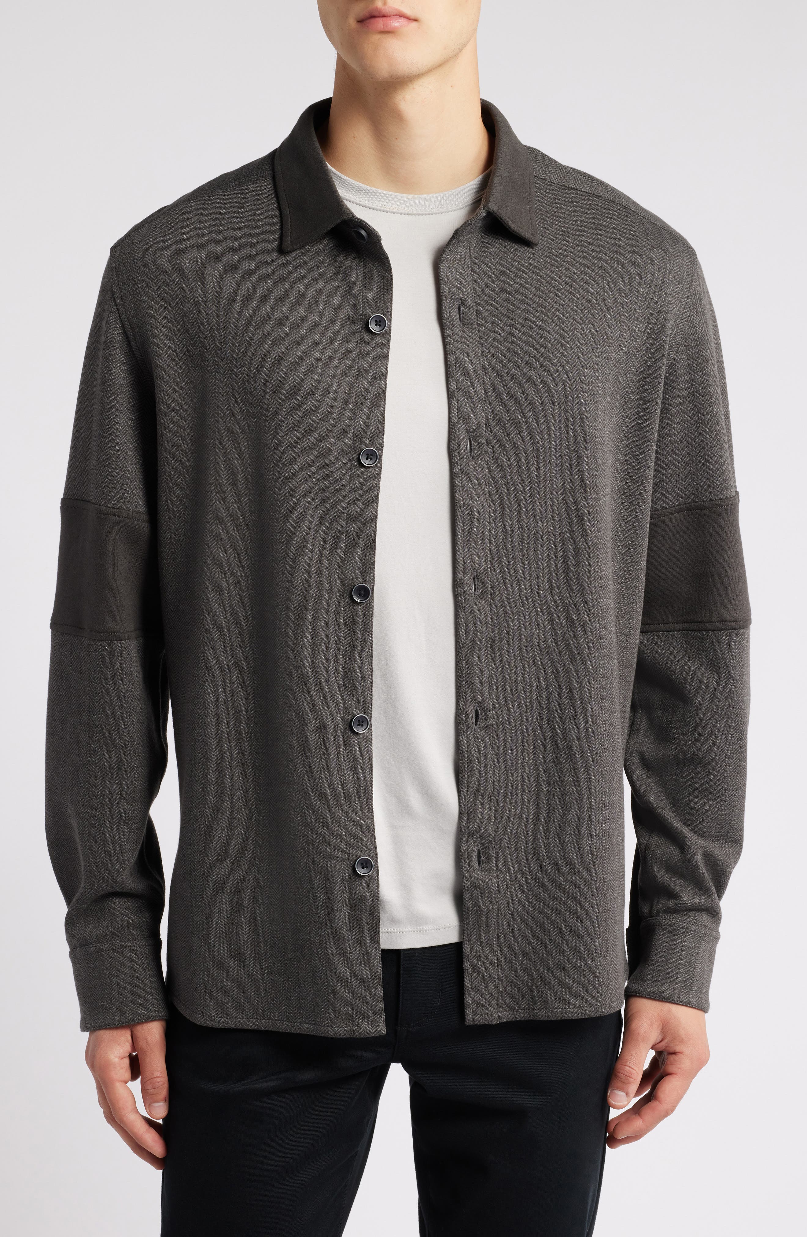 Robert Barakett White Stone Knit Overshirt