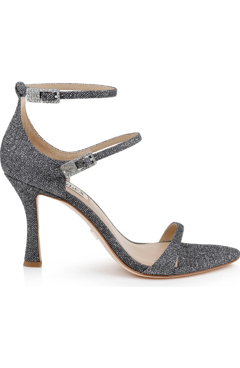 Badgley Mischka Collection Valencia Ankle Strap Sandal, Alternate, color, Pewter Glitter