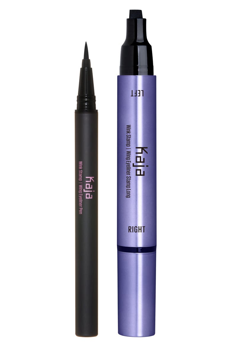Wink Long Winged Eyeliner Stamp & Eyeliner Pen Set, Main, color, BLACK