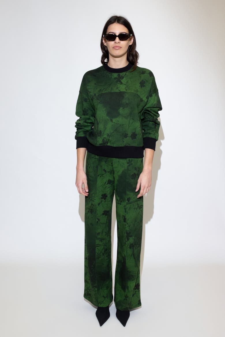 Dionea Crew Floral Print Sweatshirt, Alternate, color, Faskomilo-Green