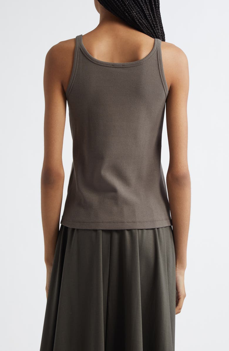 MM by Max Mara Strenna Stretch Cotton Ribbed Tank, Alternate, color, Dark Green