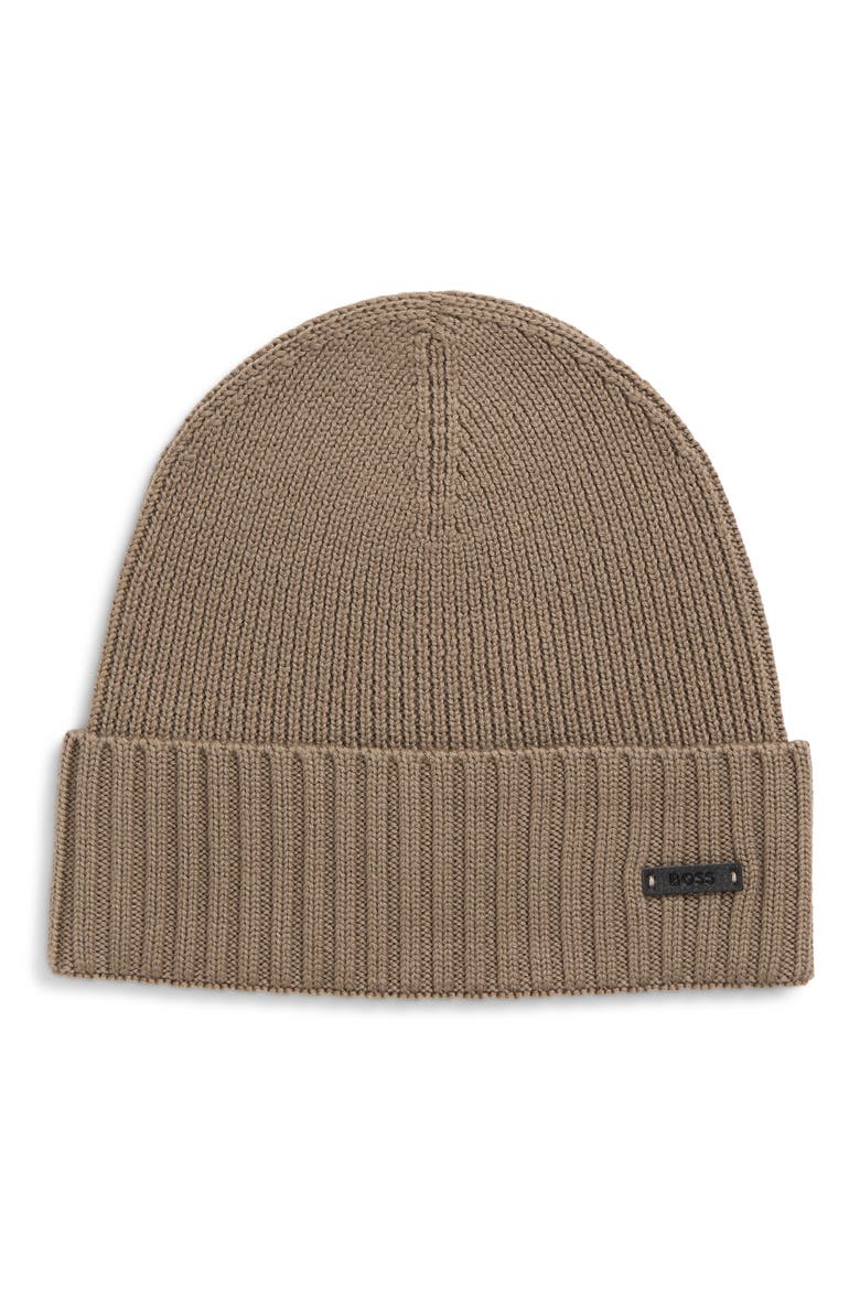 Wool Beanie, Main, color, OPEN BROWN