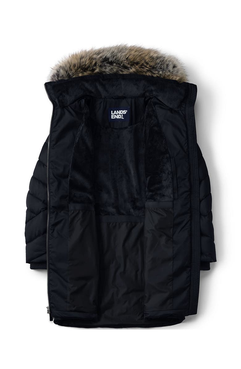 Lands' End Insulated Cozy Fleece Lined Primaloft Coat, Alternate, color, Black