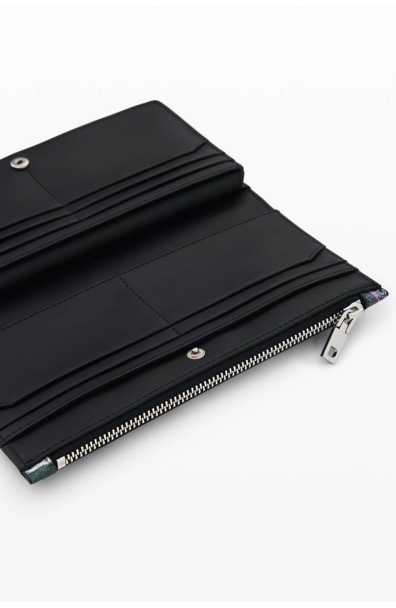 Desigual Logo Print Continental Wallet, Alternate, color, Black Multi