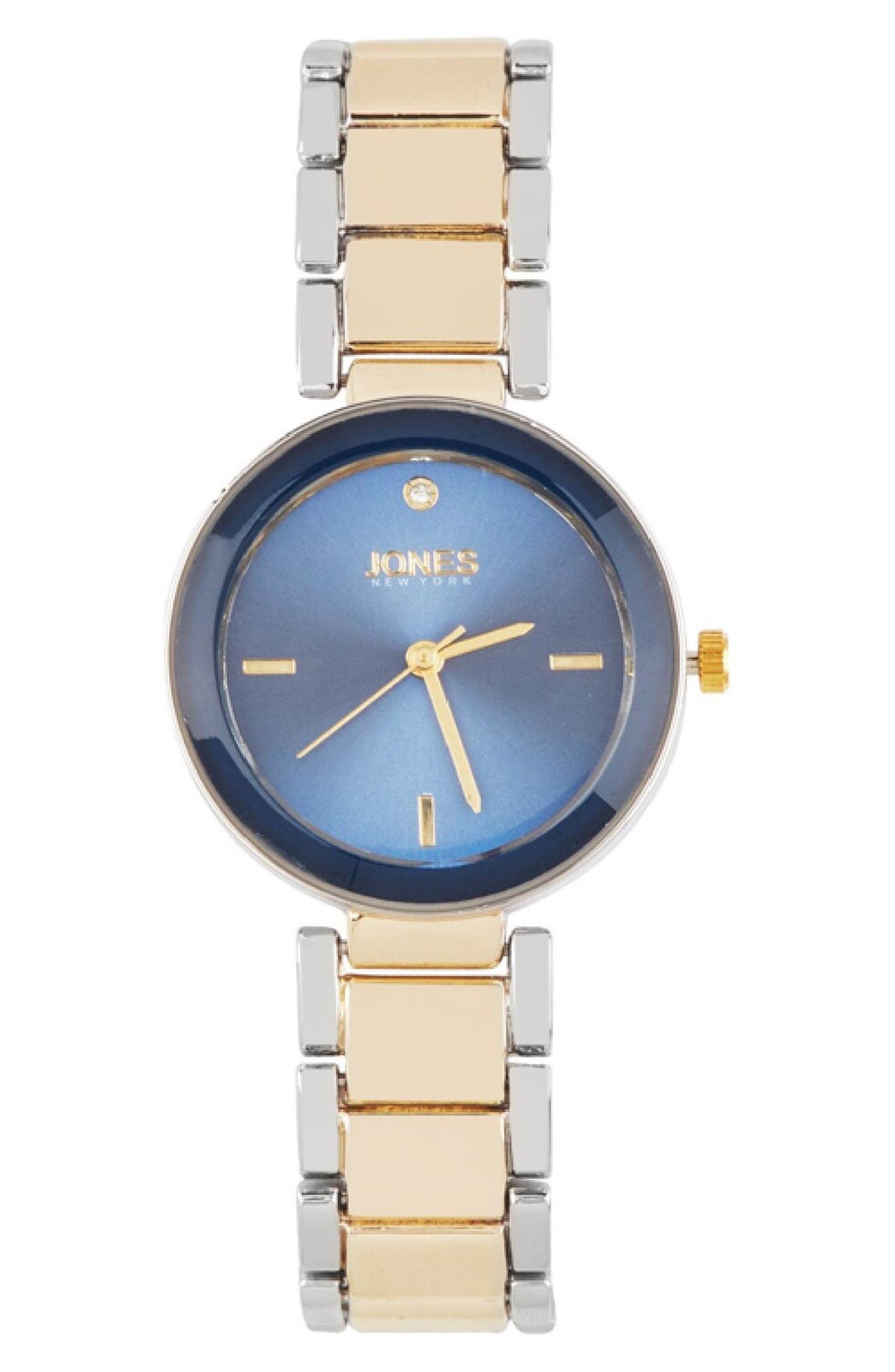 Jones New York Crystal Sunray Quartz Bracelet Watch, 32.5mm