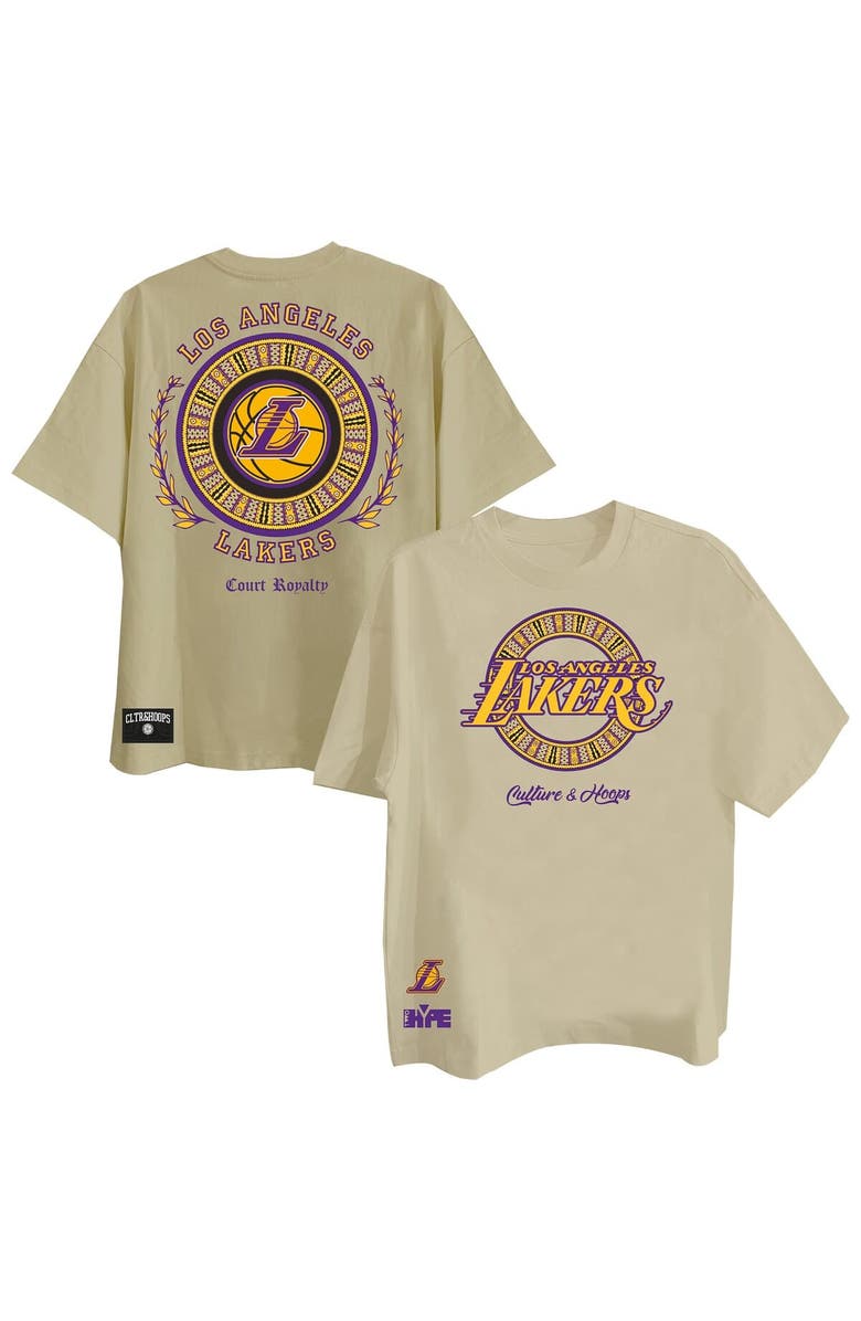Two Hype Men's Two Hype Khaki Los Angeles Lakers Worldwide Collection Premium T-Shirt, Alternate, color, Khaki