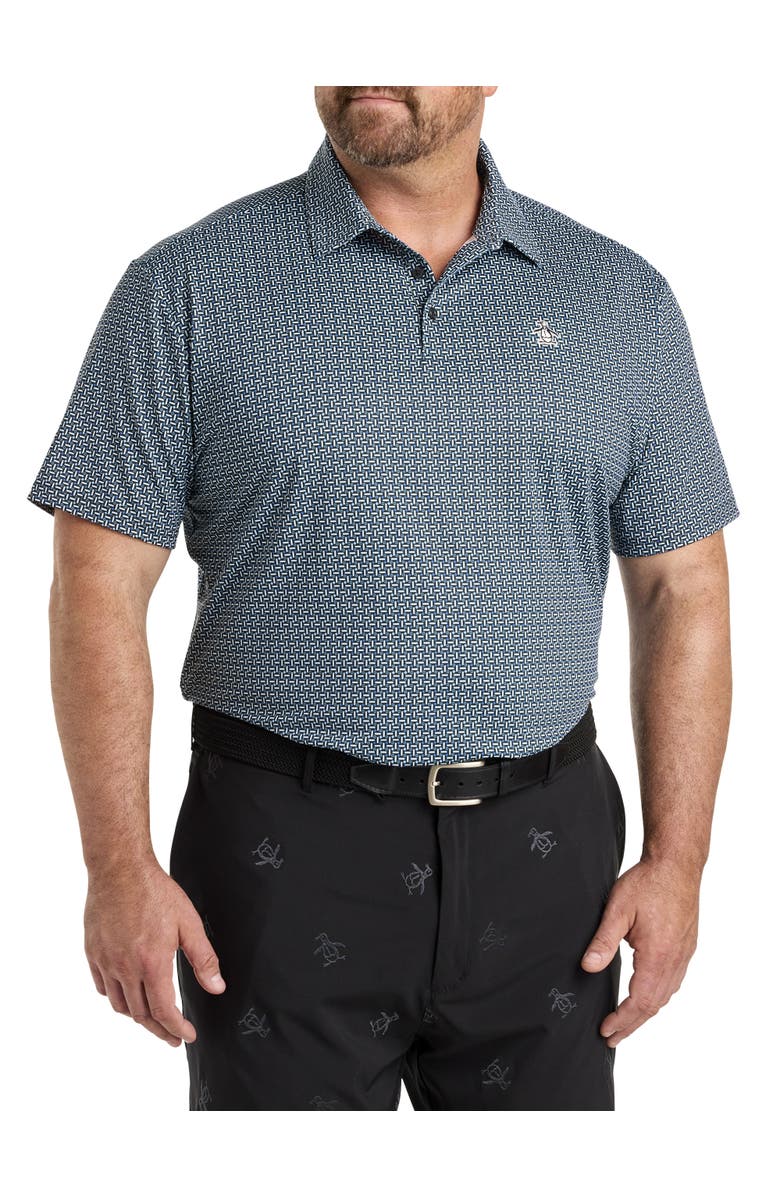Original Penguin Drink Flashcards Polo Shirt, Main, color, Caviar
