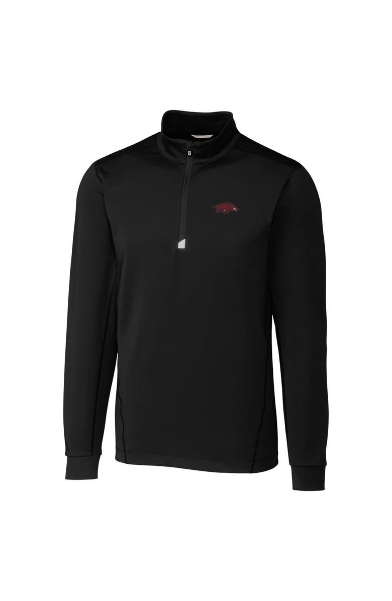 Cutter & Buck Men's Cutter & Buck Black Arkansas Razorbacks Collegiate Big & Tall Traverse Half-Zip Jacket, Main, color, 