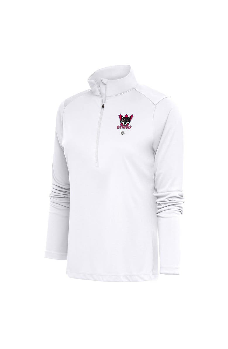 ANTIGUA Women's Antigua White Detroit Wolves Tribute Half-Zip Pullover Top, Main, color, 