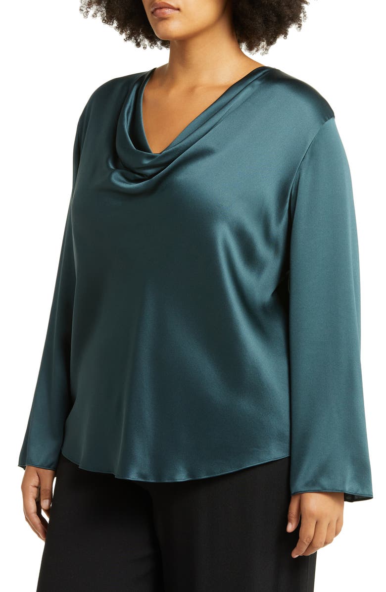 Vince Cowl Neck Silk Blouse, Alternate, color,