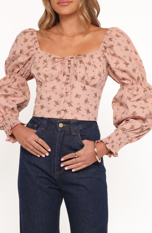 Petal And Pup Petal & Pup Charlene Floral Puff Sleeve Cotton Top In Pink
