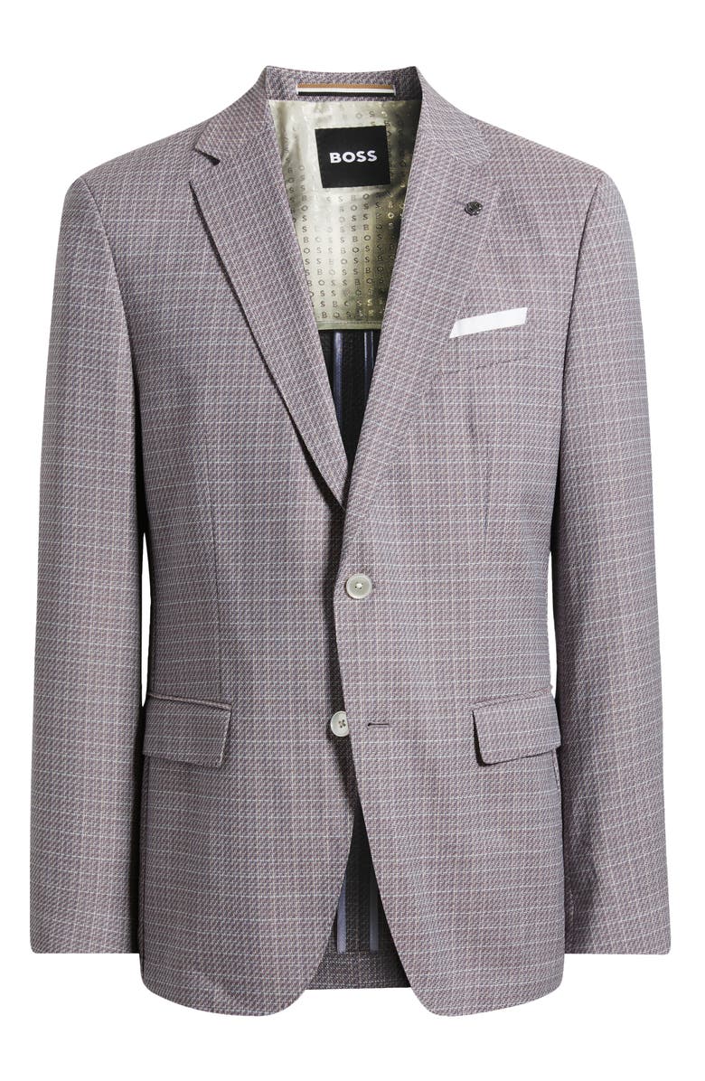 BOSS Hutson Check Virgin Wool Sport Coat, Alternate, color, Open Green