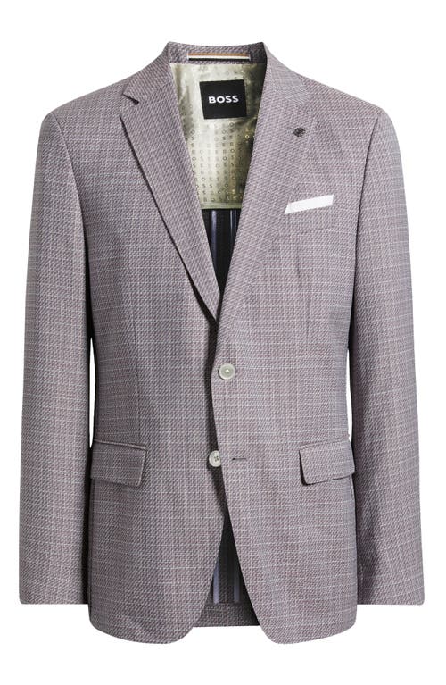Hugo Boss Boss Hutson Microcheck Stretch Wool Sport Coat In Open Green