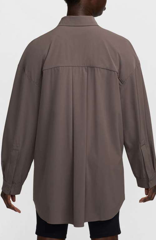Nike 24.7 Dri-fit Button-up Shirt In Ironstone/ironstone