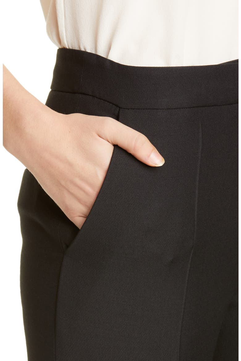 Wool & Silk Straight Leg Ankle Pants, Alternate, color, NERO