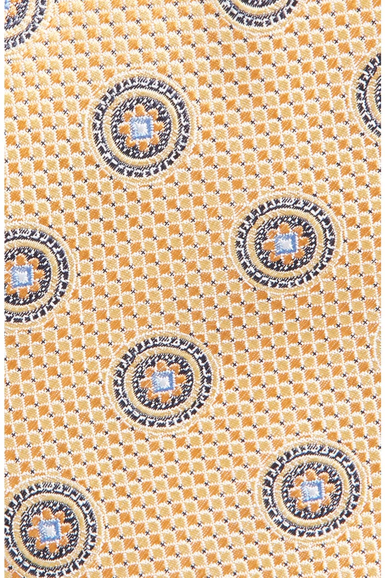 Medallion Silk Tie, Alternate, color, YELLOW