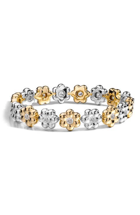 Diamond Flower Puff Bracelet