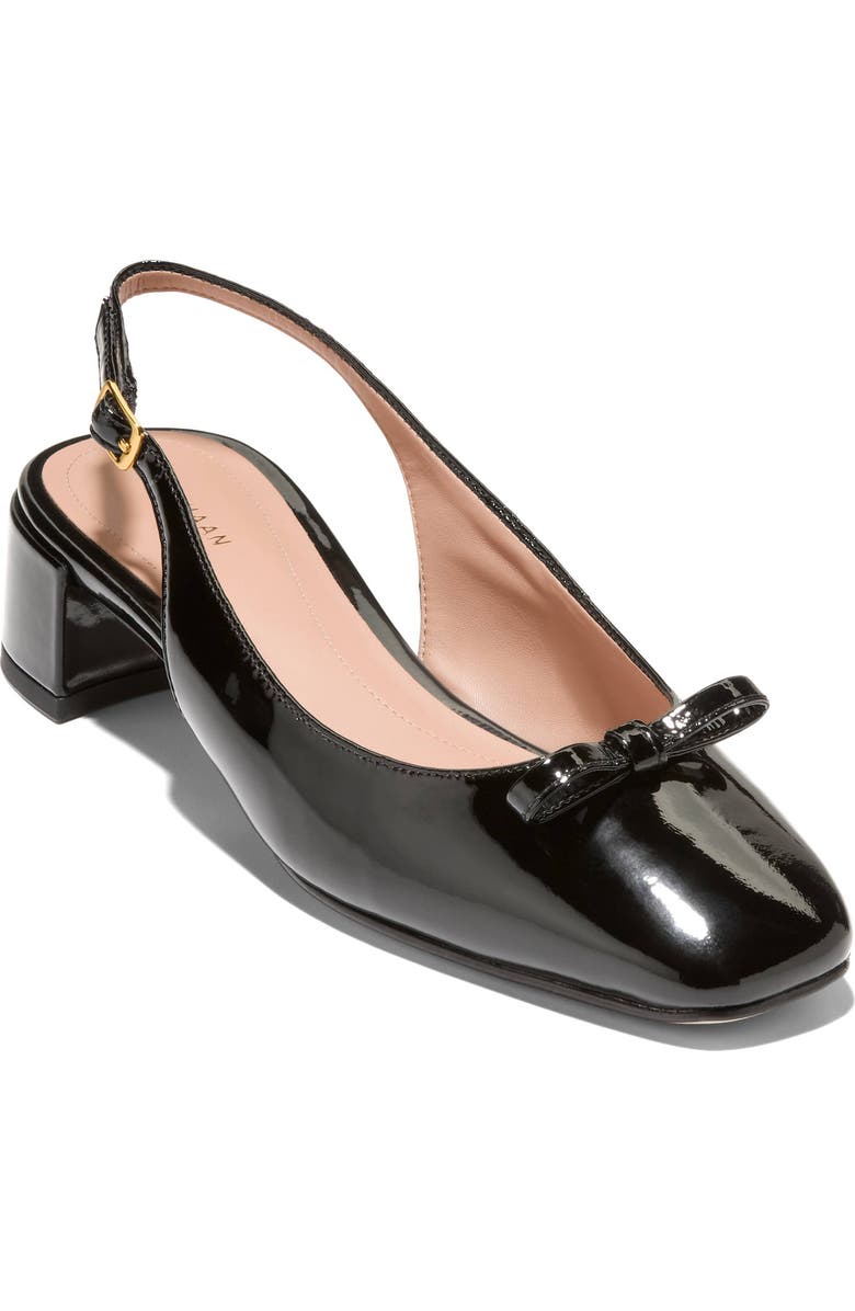 Cole Haan Patsy Bow Slingback Pump, Main, color, Black Patent Leather