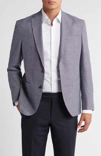 Ted Baker London Keith Slim Fit Step Check Wool & Cotton Sport Coat
