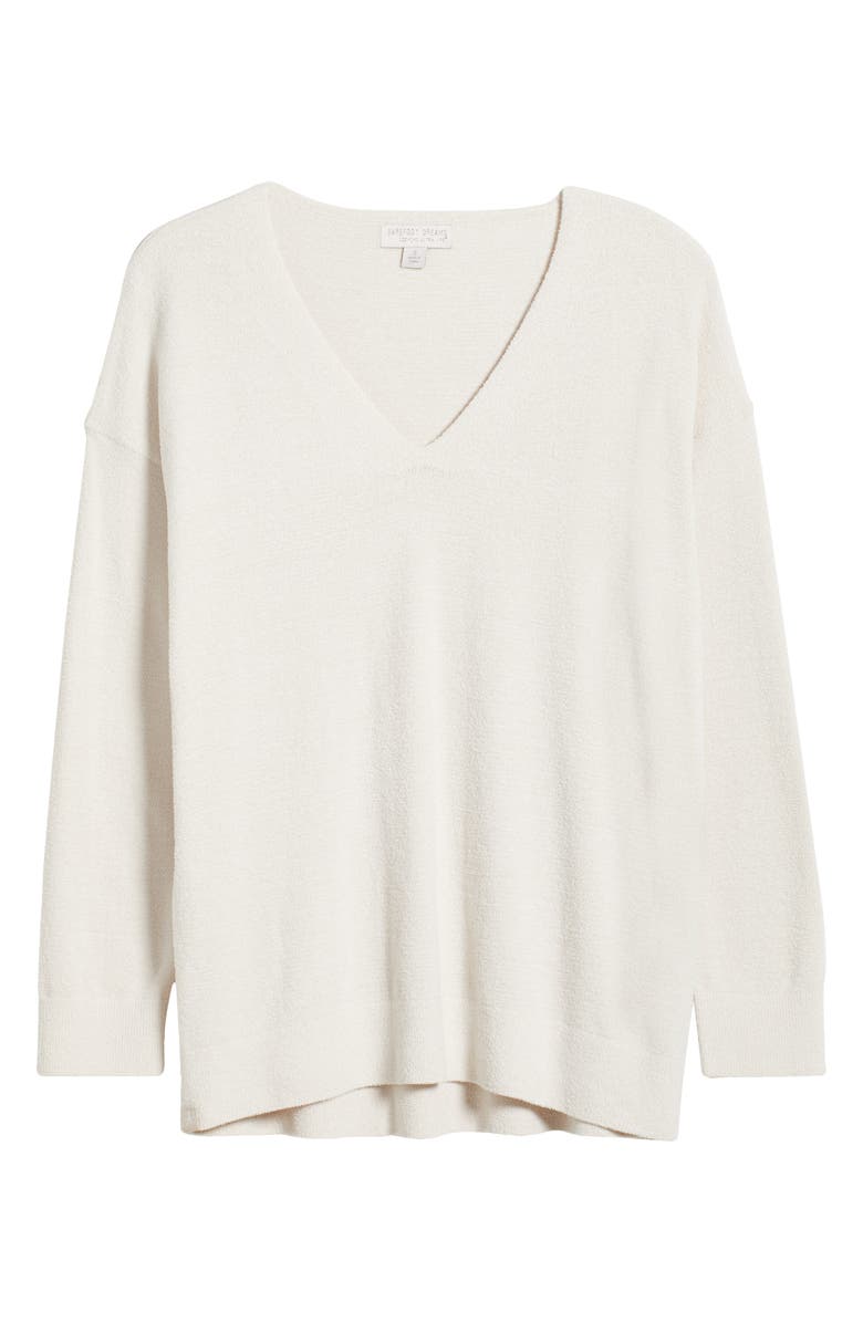 Barefoot Dreams<sup>®</sup> High-Low Hem V-Neck Pajama Pullover Sweater, Alternate, color, Almond