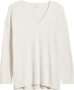 Barefoot Dreams® High-Low Hem V-Neck Pajama Pullover Sweater