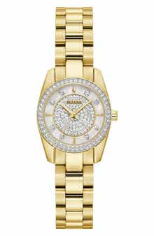 BULOVA Crystal Mother-of-Pearl Bracelet Watch, 23.5mm