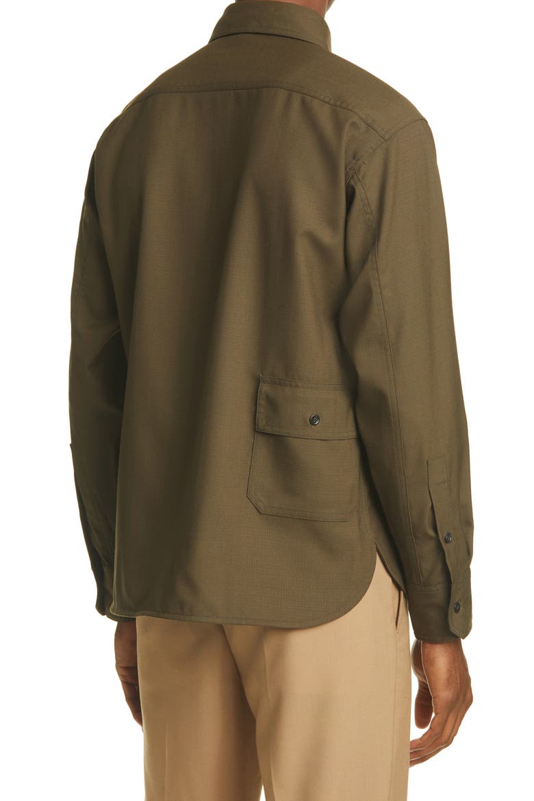'50s Fresco Wool Shirt, Alternate, color, DARK OLIVE