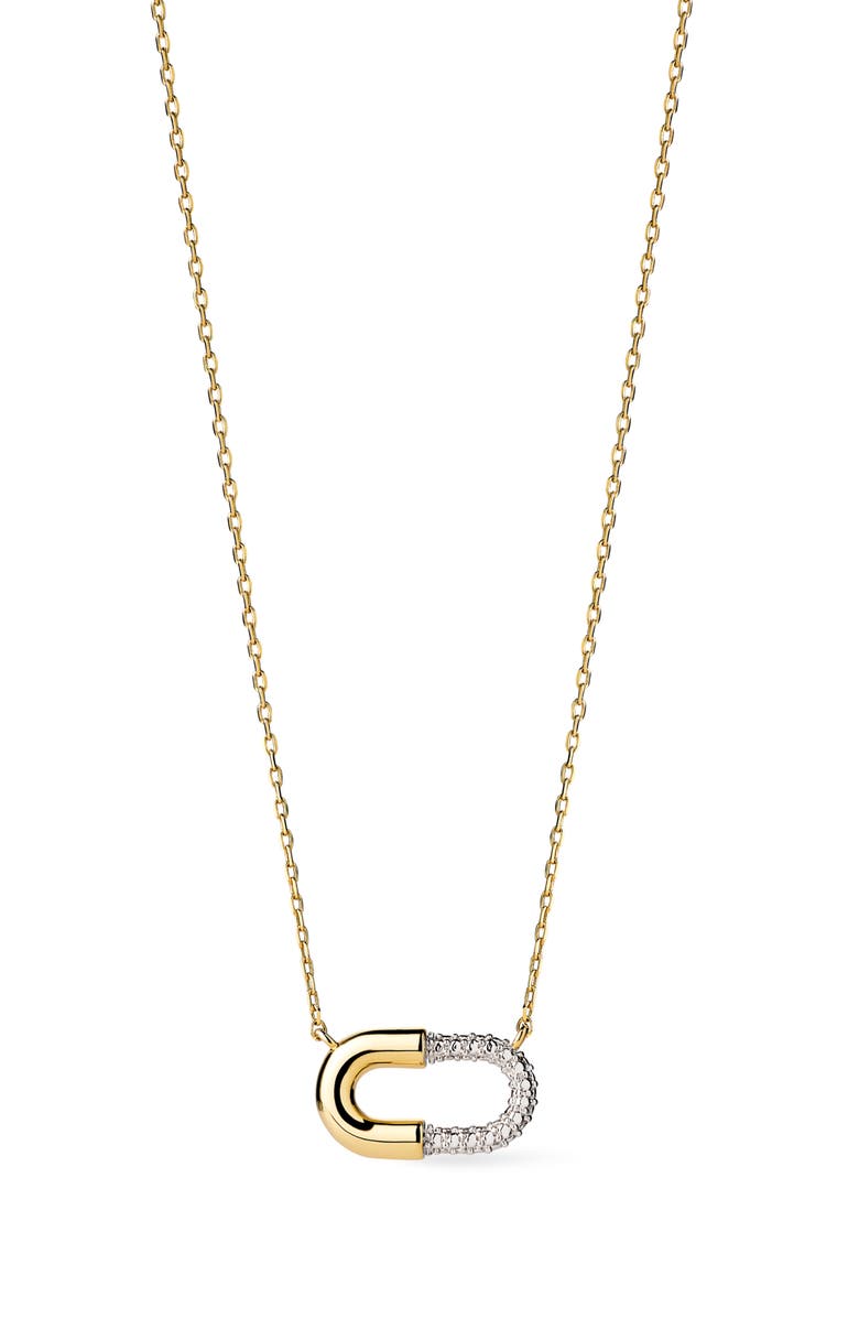 Ana Luisa Black Mini Micropavé Necklace, Main, color, Gold / Silver / Clear