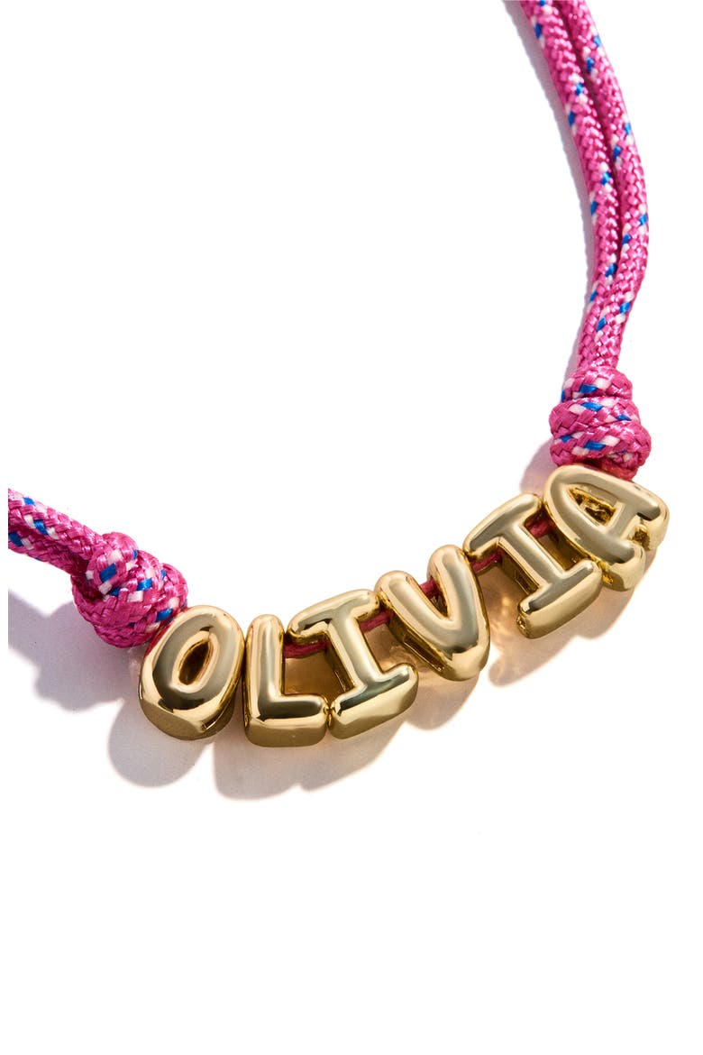 Bubble Letter Custom Paracord Necklace, Alternate, color, PINK