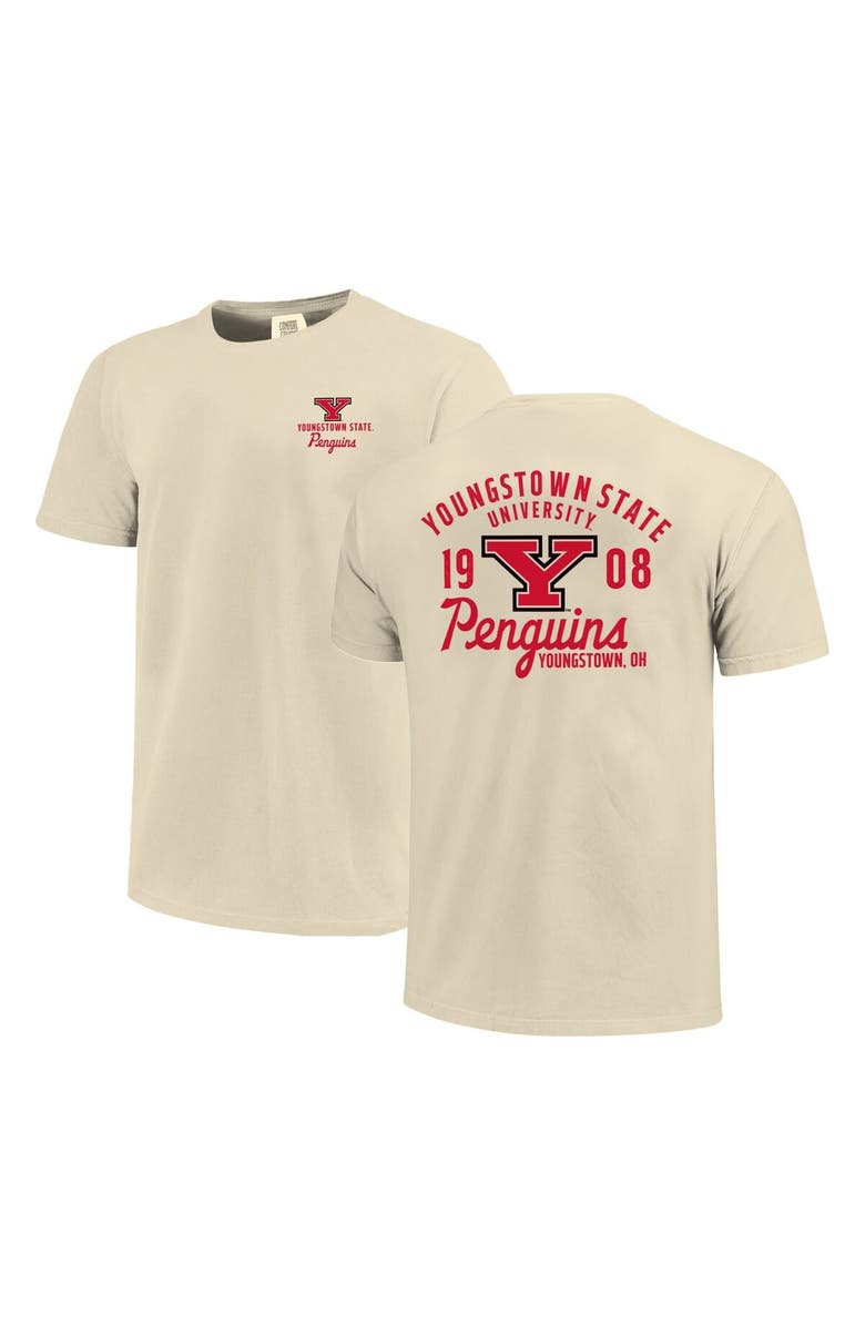 IMAGE ONE Men's Cream Youngstown State Penguins Comfort Colors Mascot Overlay T-Shirt, Main, color, Cream