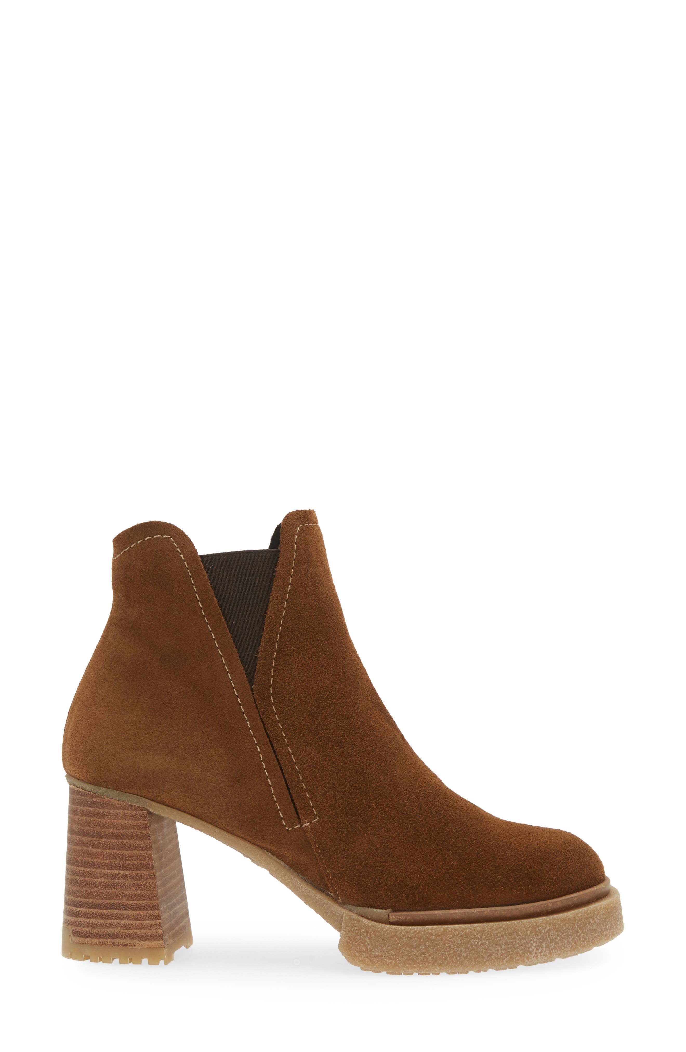 Platform Chelsea Boot, Alternate, color, CAPPUCCINO SUEDE